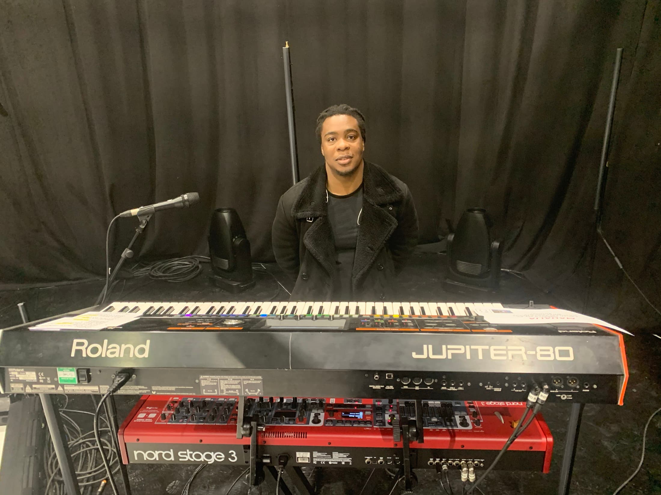Dan behind his Roland Jupiter-80 and Nord Stage 3